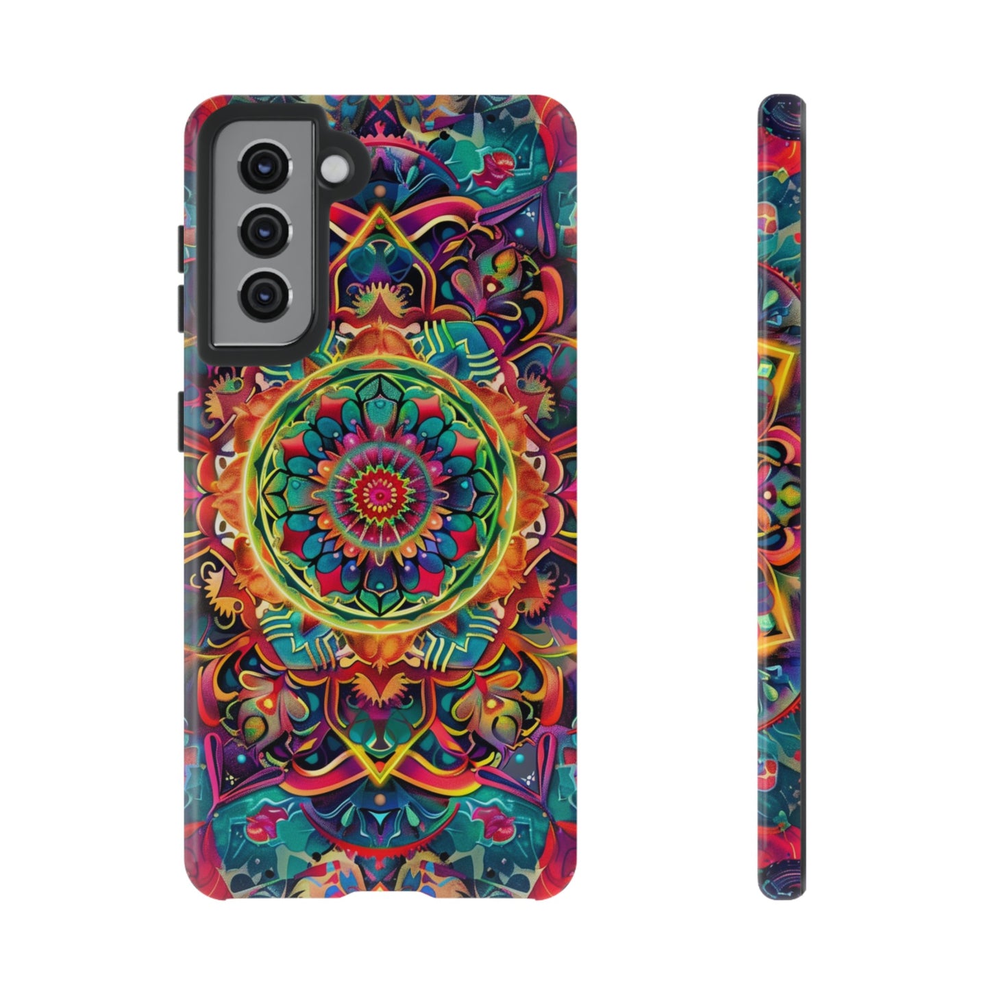 Cosmic Stained Glass Mandala Phone Case