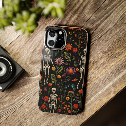 Skeletons in the garden Halloween Embroidery Phone Case