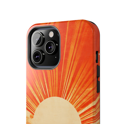 Retro Abstract Sunburst iPhone Case | Embrace the Nostalgic Charm of Artistic Rays