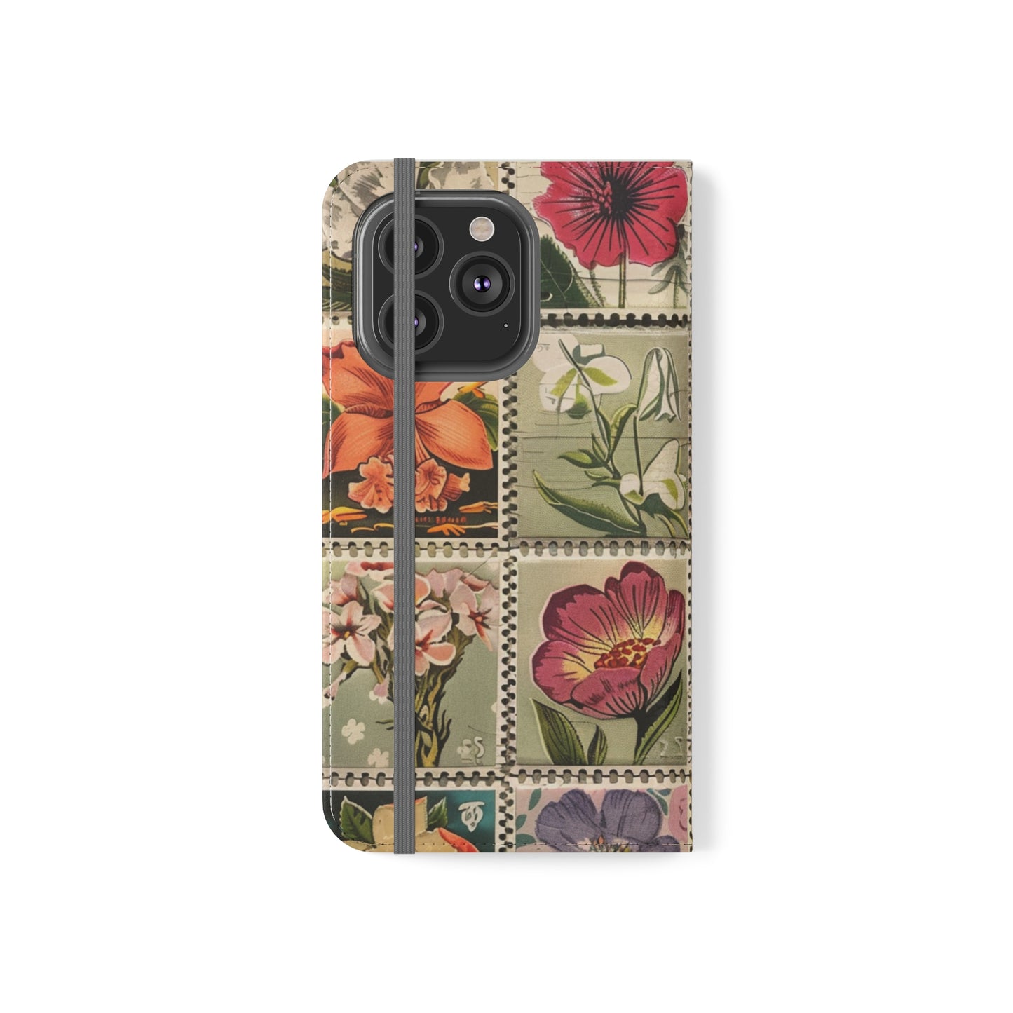 Vintage Floral Stamp Collection Flip Case