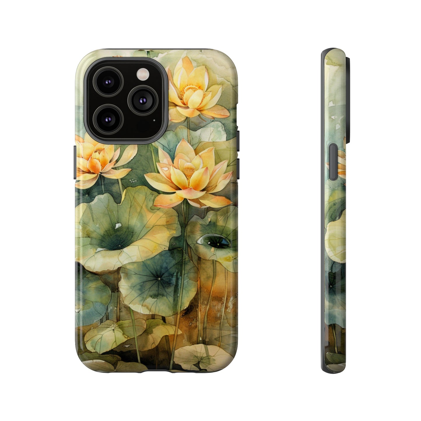 Zen Lotus Watercolor Painting iPhone 15 Case