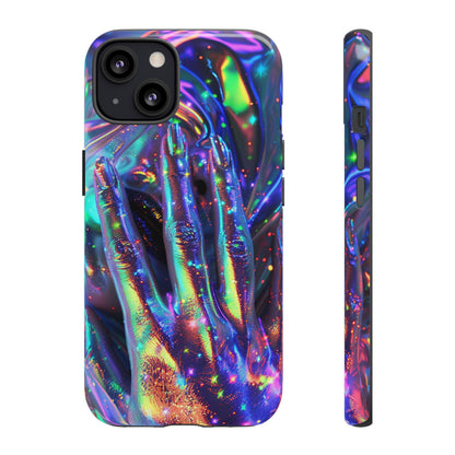 Marbled opalescent Holographic Print Phone Case