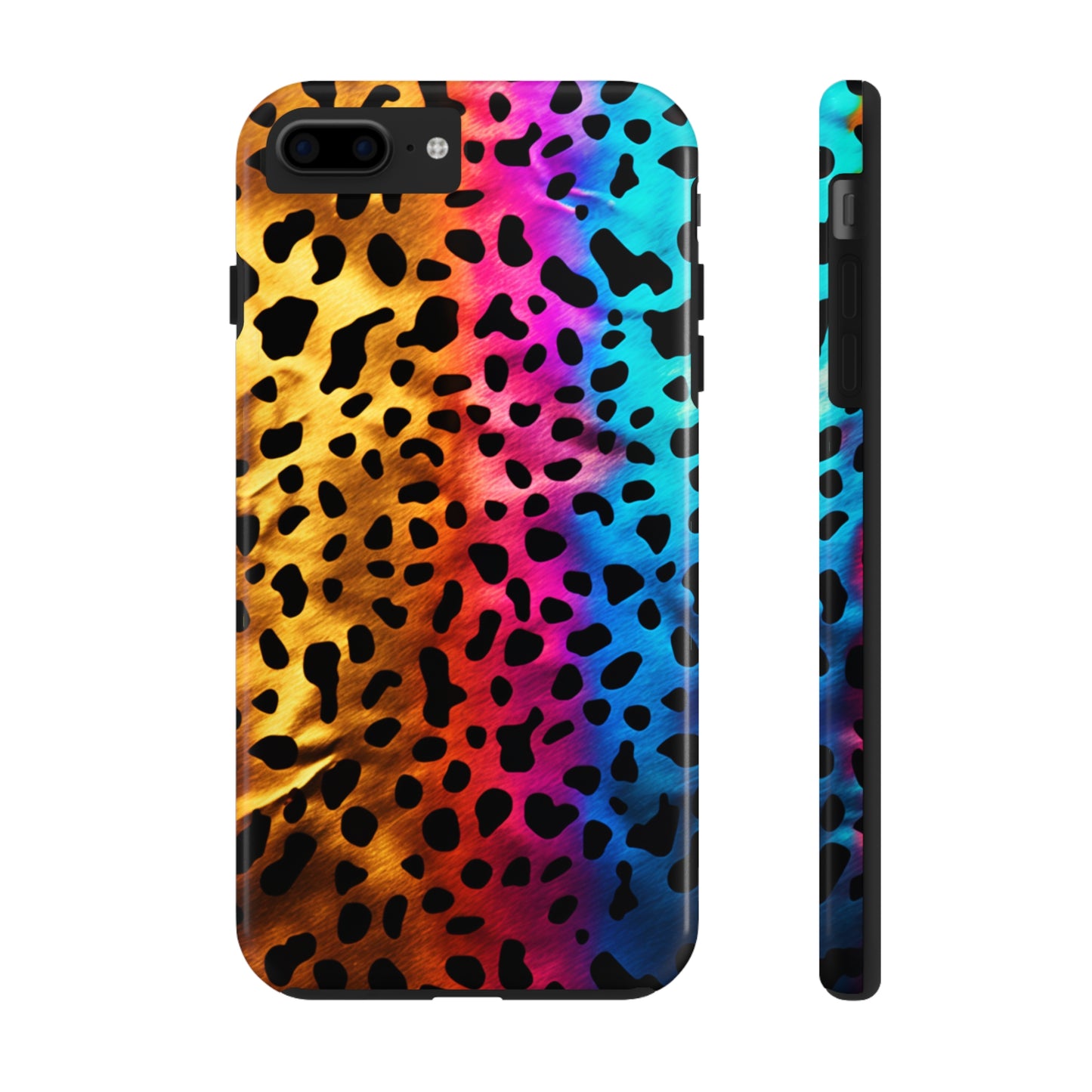 Kaleidoscopic Wild: Psychedelic Rainbow Leopard Print | Dazzling iPhone Case