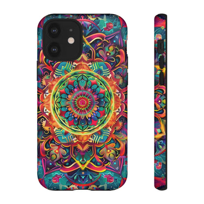 Cosmic Stained Glass Mandala Phone Case