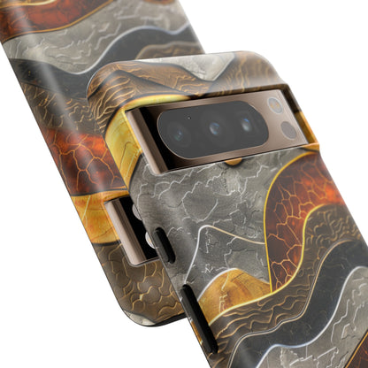 Abstract Gold and Silver Mountain Design Phone Case