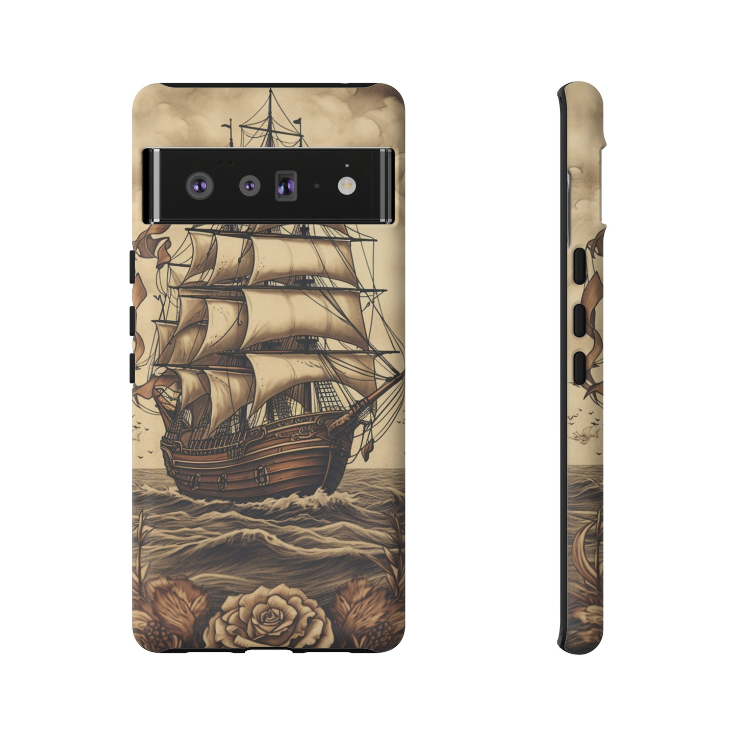 Vintage Tattoo Style Pirate Ship Phone Case