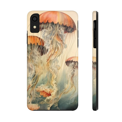 Floating Jellyfish iPhone Tough Case | Dive into an Ethereal Underwater World with Reliable Protection