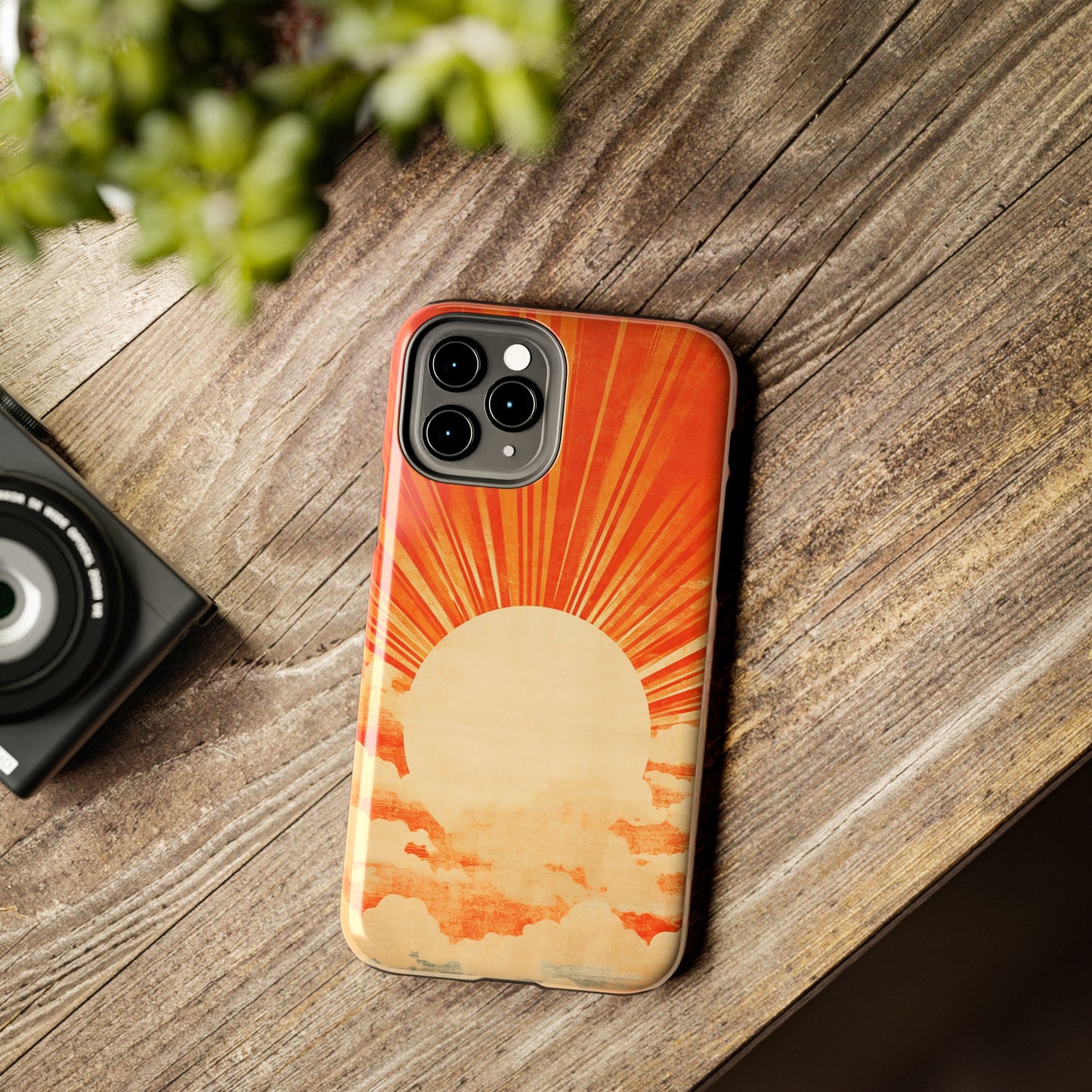 Retro Abstract Sunburst iPhone Case | Embrace the Nostalgic Charm of Artistic Rays