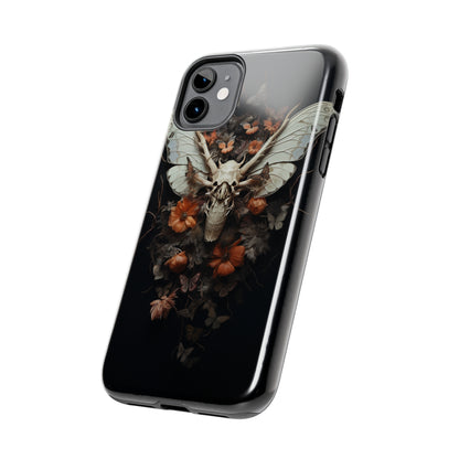 Deadhead Moth Gothic Dark Academia iPhone Case | Spooky Skull Mysterious Elegance