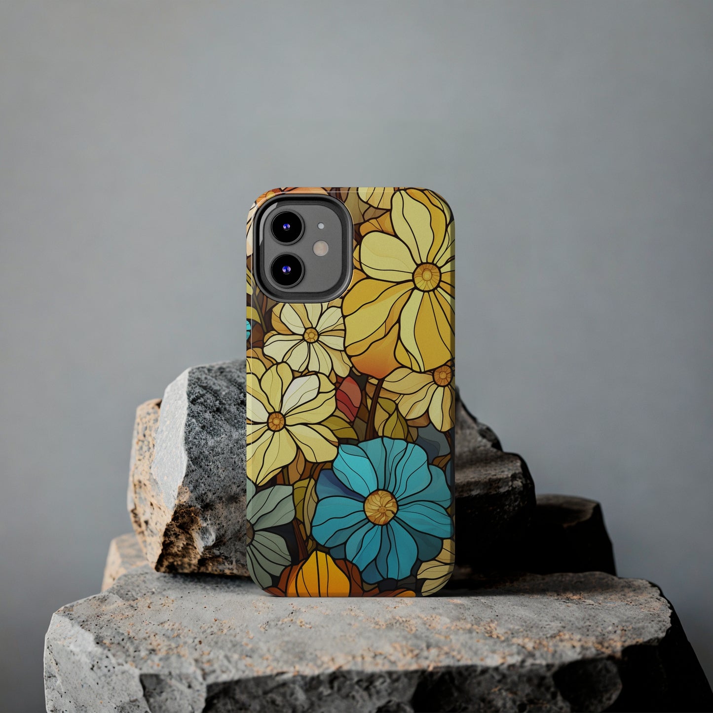 Kaleidoscopic Elegance: Stained Glass Vintage Floral iPhone Case – Timeless Beauty Illuminated