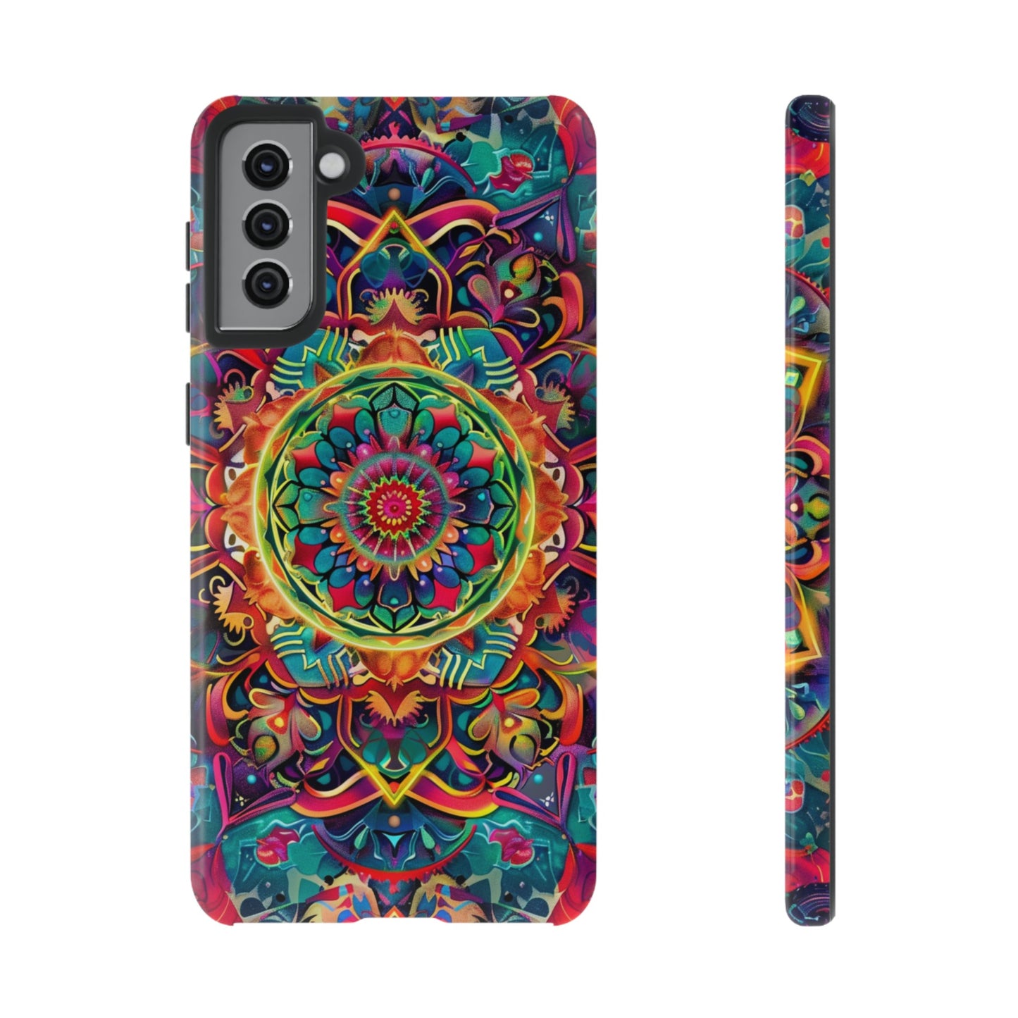 Cosmic Stained Glass Mandala Phone Case