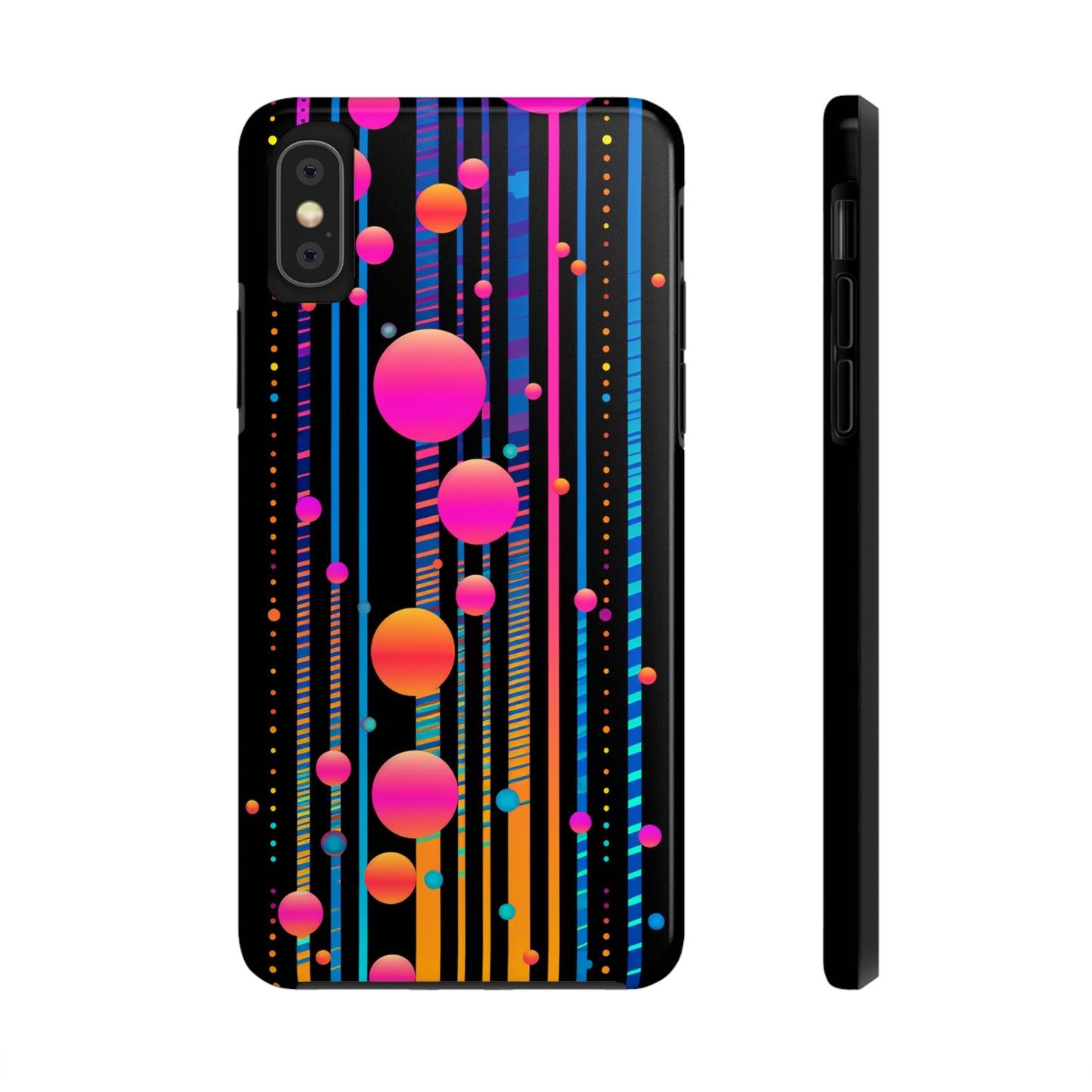 Experience a Blast from the Past: Retro Psychedelic Bubbles Tough Case for Apple iPhone Models