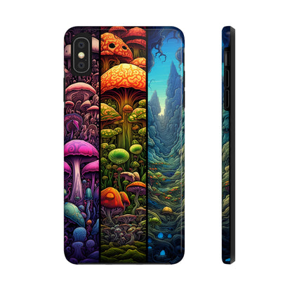 Life is just a fantasy, Mushroom, Flower Stained Glass iPhone Case | Psychedelic Natural Beauty