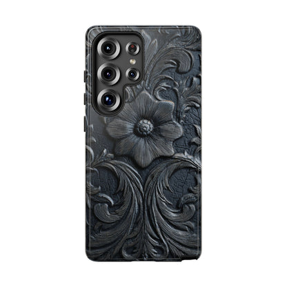 Black Western Leather Style Phone Case