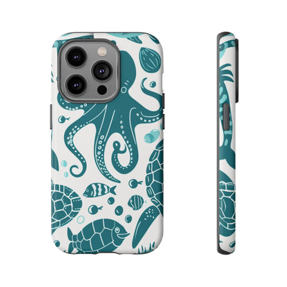 Undersea World Octopus, Turtle, Manta Ray Phone Case