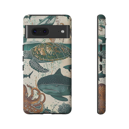 Undersea World Shark, Turtle, Manta Ray Phone Case