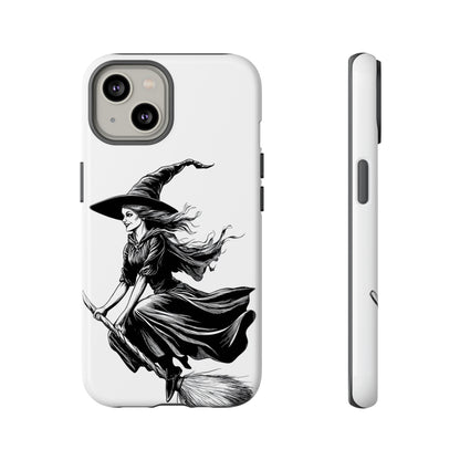 Vintage Halloween Witch on a Broom Spooky Phone Cover