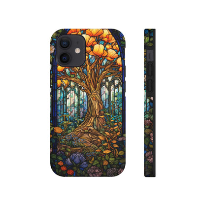 Tree of Life Stained Glass Style iPhone Tough Case | Embrace Nature's Harmony with Durable Elegance