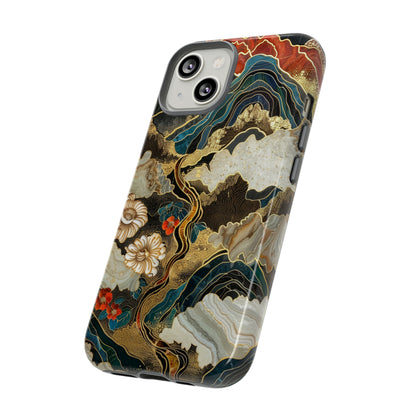 Chiyogami Stained Glass Floral Mountain Phone Case