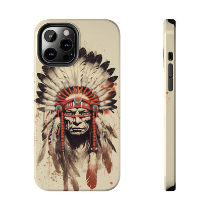 Proud Heritage: Native American Chief Headdress | Iconic Tribal iPhone Case for Models 11 through 14 Pro Max