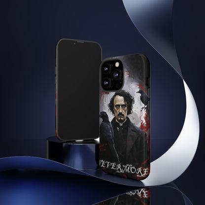 Nevermore Edgar Allen Poe, gothic Raven, Retro Samsung Galaxy Phone iPhone 15, 14 Plus 13 12 7 8 Se Horror Dark Academia Style goth Vibe