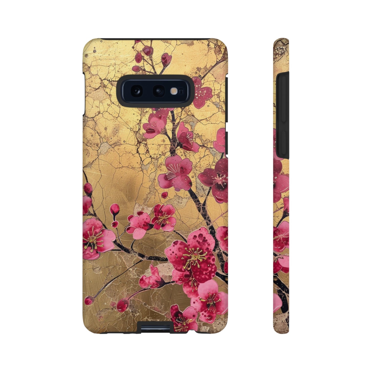 Pink Forget Me Nots Gold Floral Phone Case