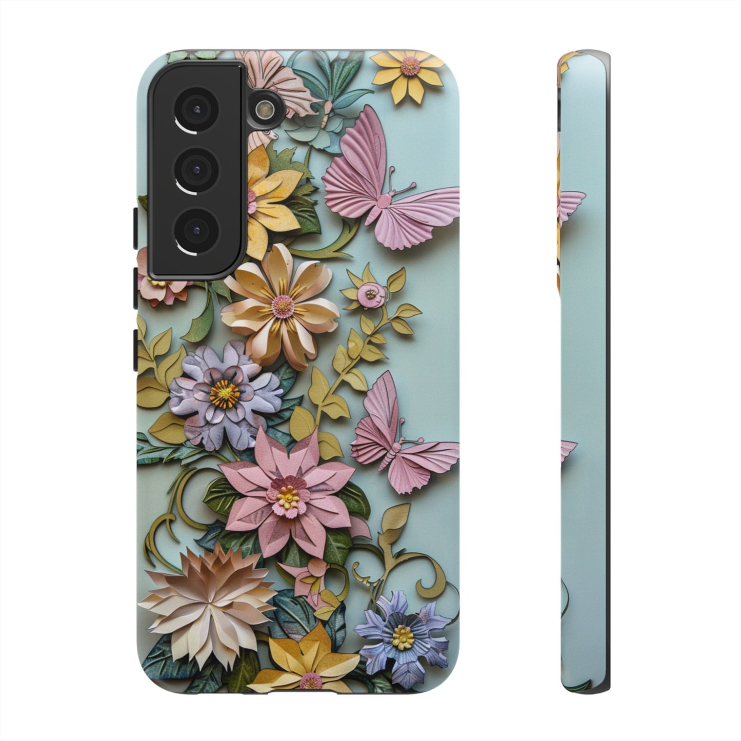 Pastel Pink Butterflies and Flowers iPhone Case