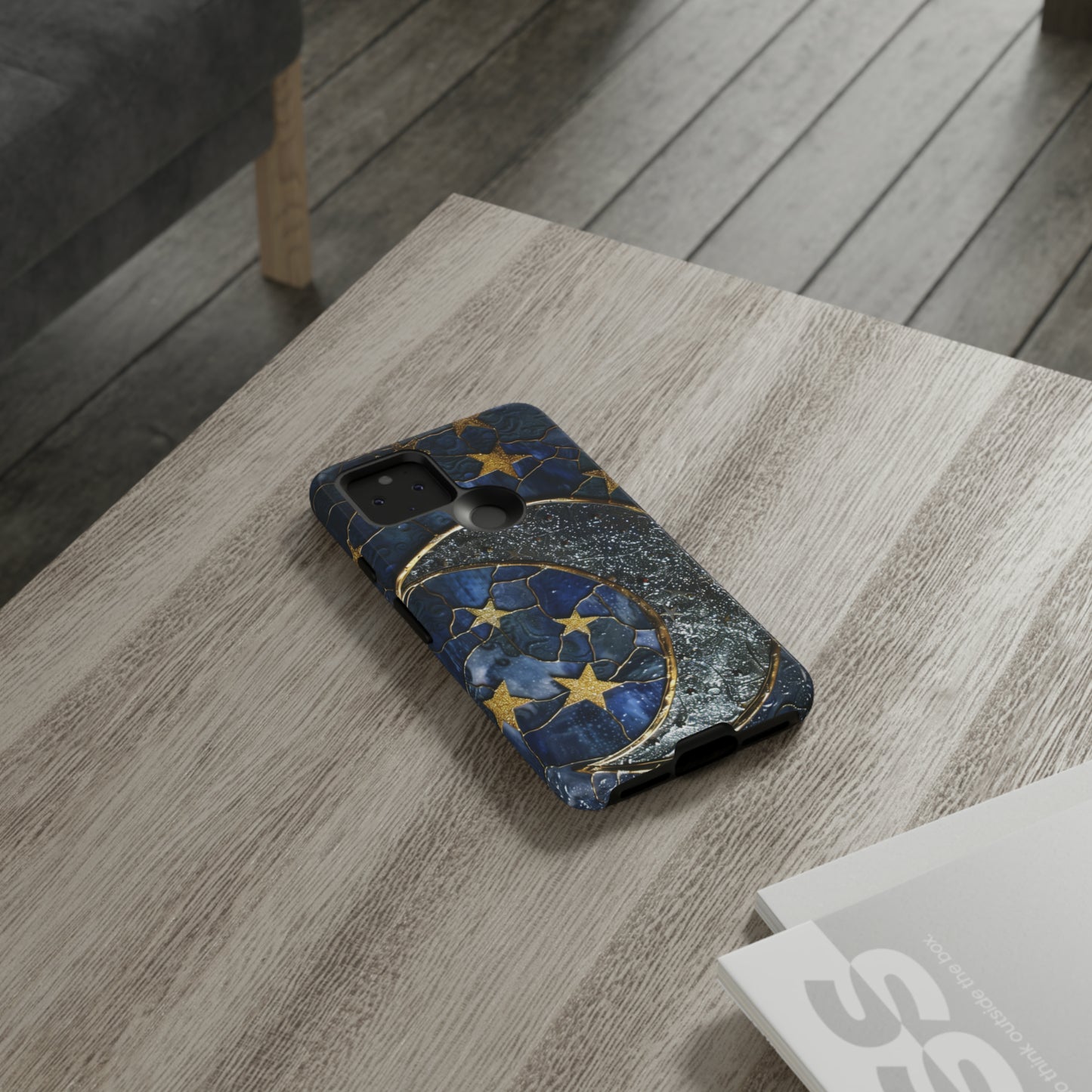 Moon Stars Stained Glass Starry Night Phone Case