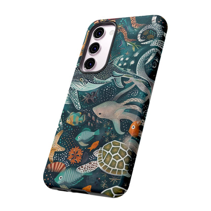 Undersea World Shark, Turtle, Manta Ray Phone Case