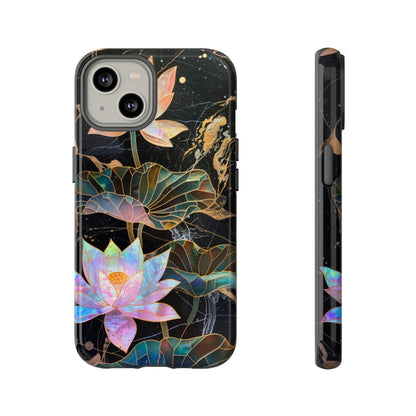 Zen Stained Glass Lotus Floral Design Phone Case