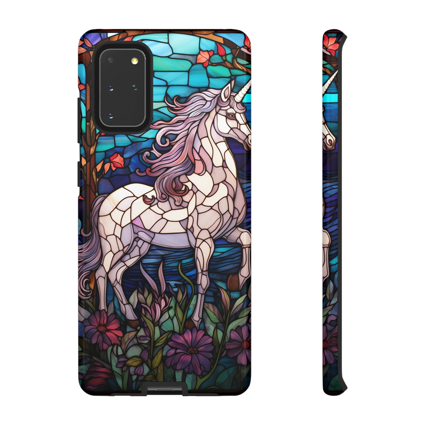 Unicorn Stained Glass iPhone, iPhone Case Retro Samsung Galaxy Phone Tough Case iPhone 15 14 Plus 13 12 7 8 Se Hippie Boho Style