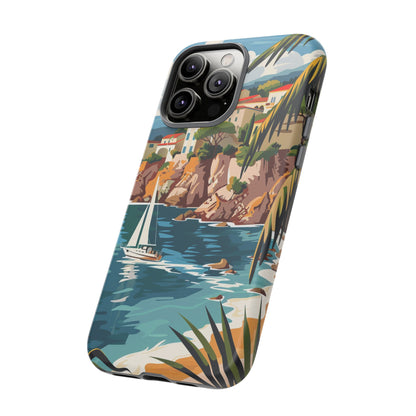 Midcentury French Riviera Sailboat Painting Phone Case