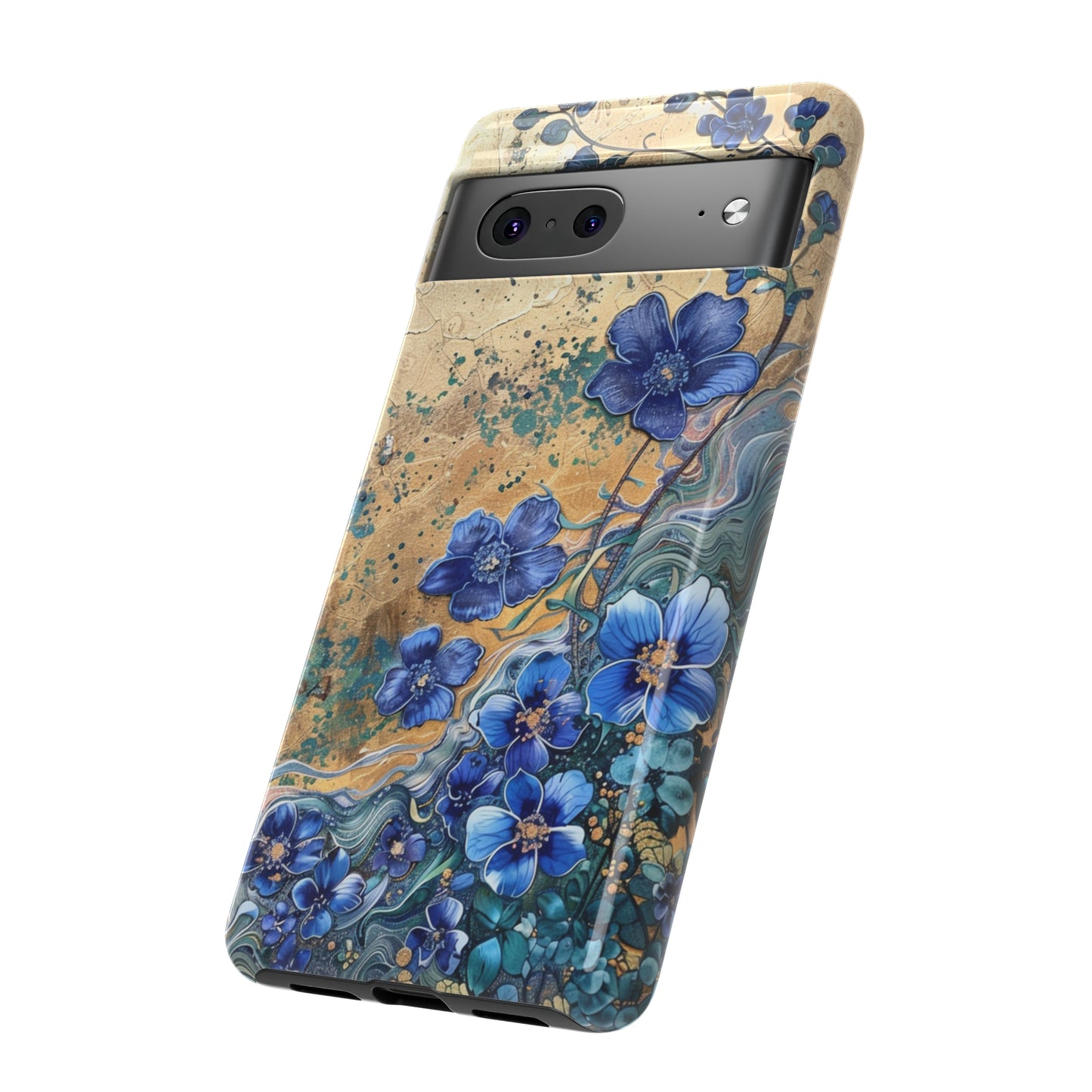 Forget Me Nots Vintage Color Splash Floral Design Phone Case