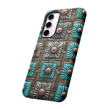 Vintage Navajo Native American Turquoise Concho Phone Case for iPhone 15, 14, 13, 12, 11 Pro Max, 14 Plus, iPhone XS Max, iPhone XR, iPhone 7, 8, 14, 15 Plus, SE