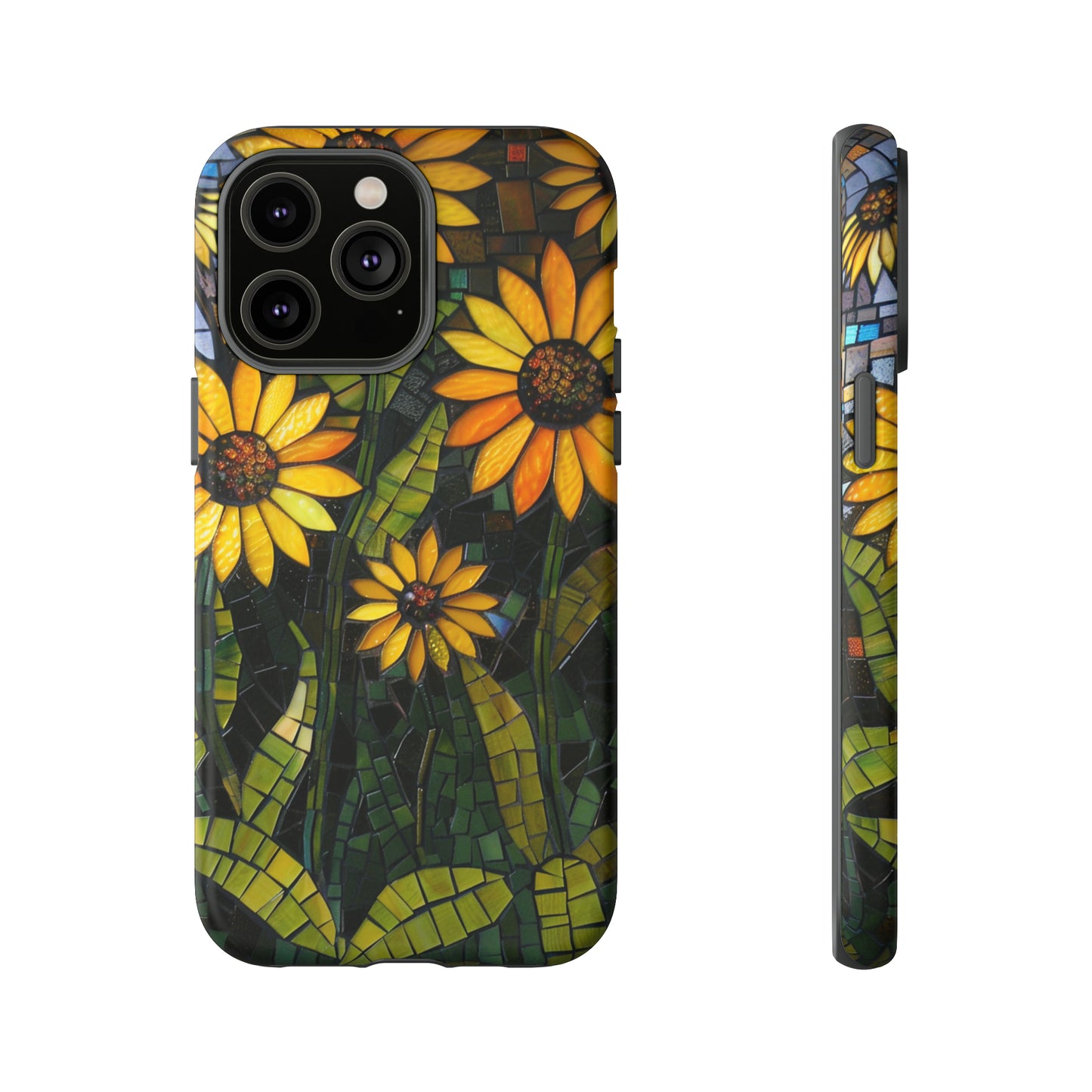 Yellow and Gold Daisy Mosaic Stained Glass Phone Case