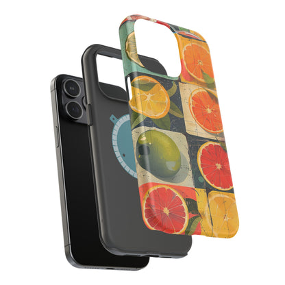 Italian Tile Citrus Fruit Abstract Floral Summer Style MagSafe Phone Case