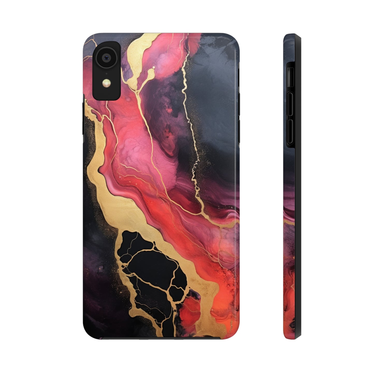 Marbled Dark Lava flow Phone Case | Embrace the Mesmerizing Multicolor Art