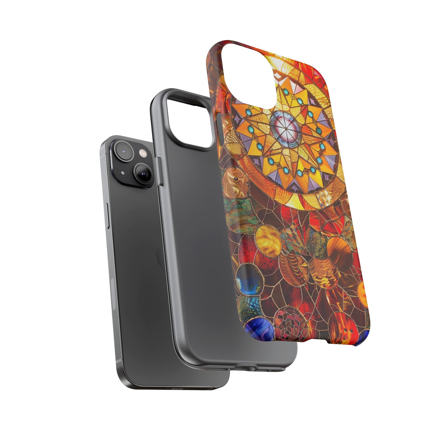 Cosmic Stained Glass Mandala Phone Case