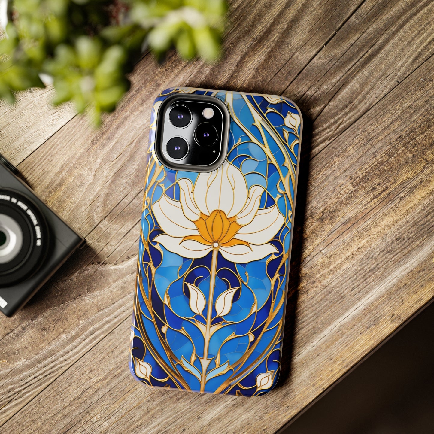 Art Deco Stained Glass iPhone Case | Vintage Floral Glamour, iPhone Case for Models 11 through 14 Pro Max