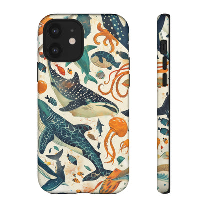 Undersea World Shark, Turtle, Manta Ray Phone Case