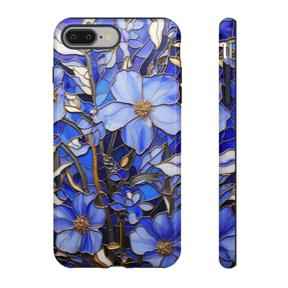 Periwinkle Stained Glass with Gold Inlay Phone Case for iPhone 15, 14, Pro Max, 13, 12 & Samsung Galaxy S23, S22, S21, Google Pixel