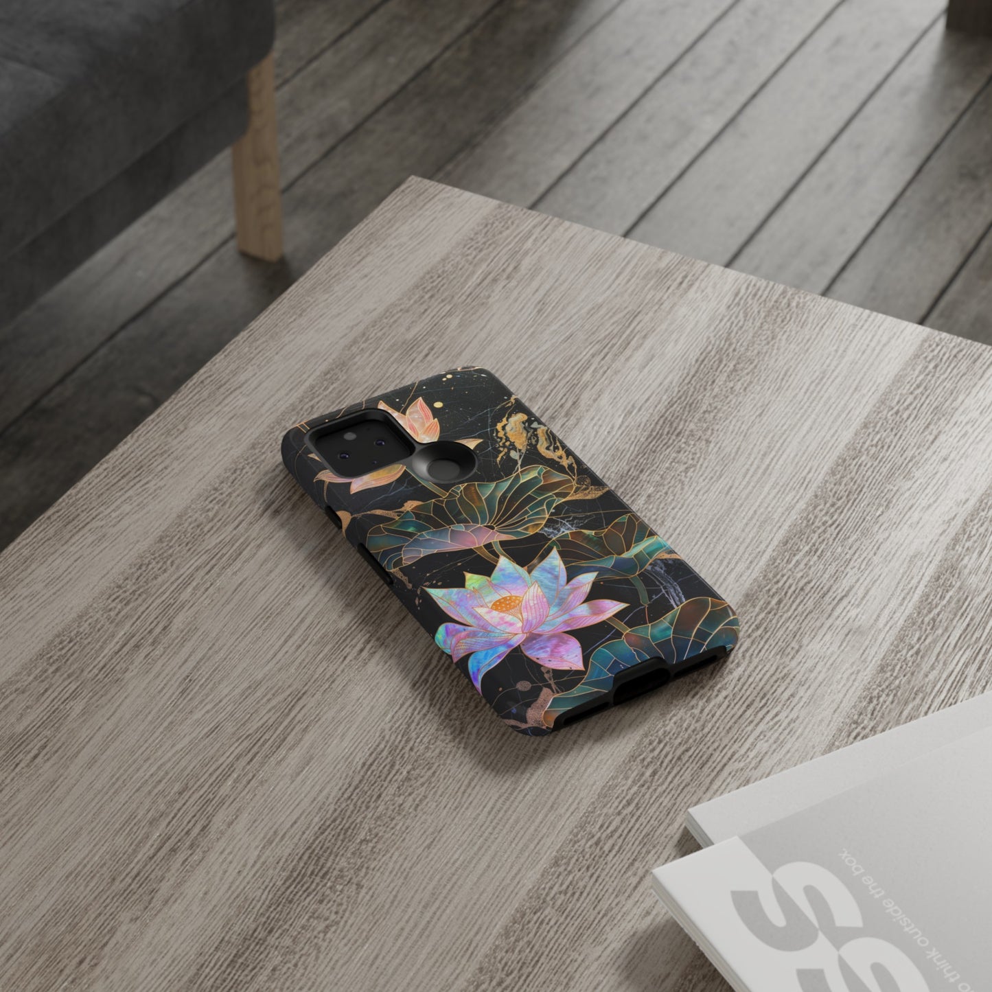 Zen Stained Glass Lotus Floral Design Phone Case