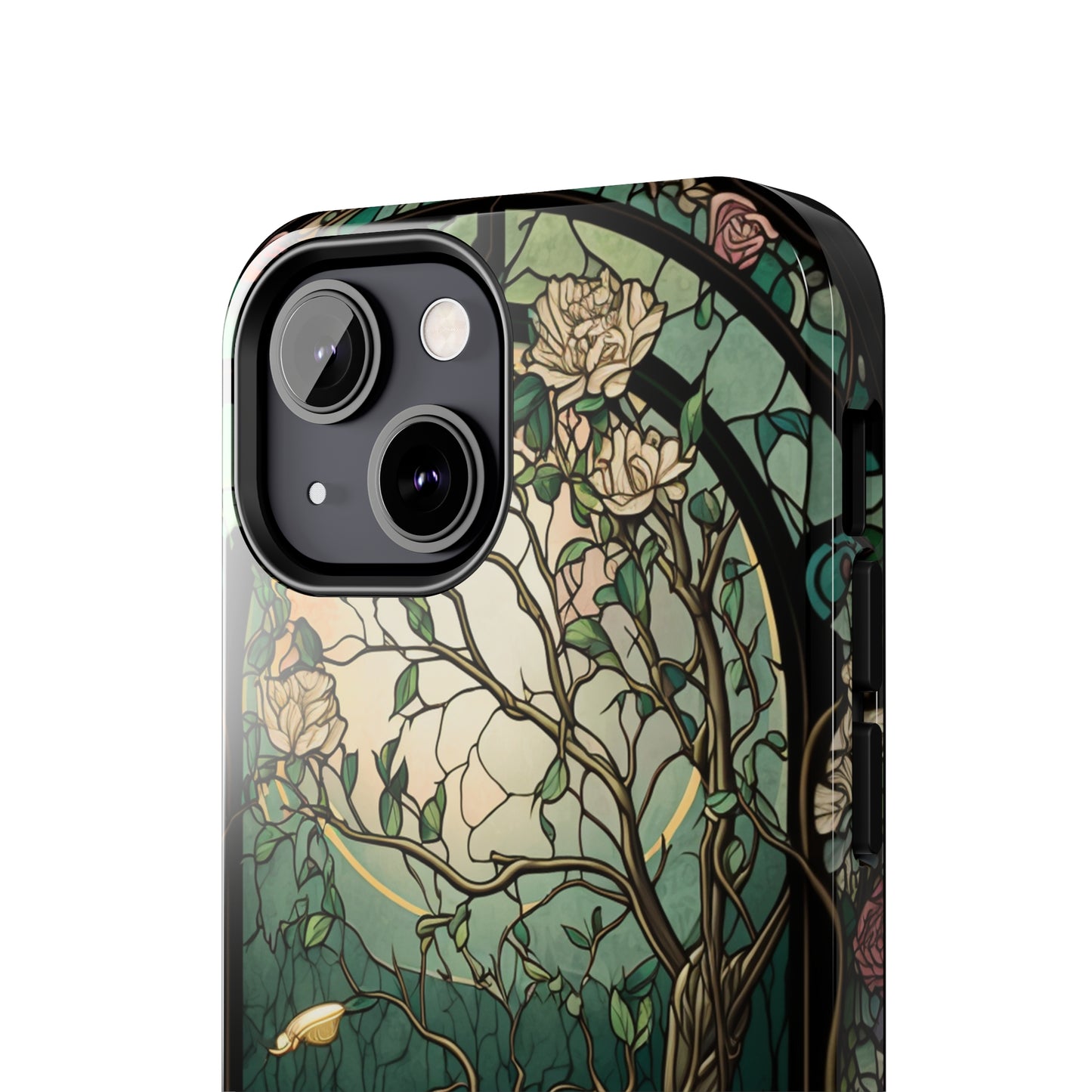 Retro Radiance: Stained Glass Floral Phone Case | Vintage Aesthetic for iPhone Models