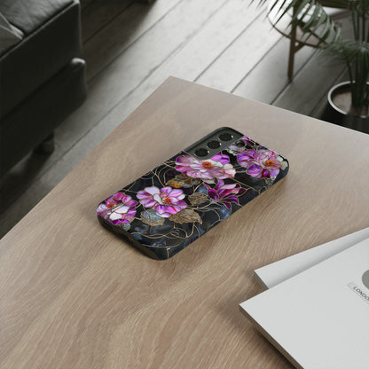 Magenta Color Floral Stained Glass Phone Case