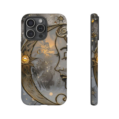 Moon Stars Stained Glass Starry Night Phone Case