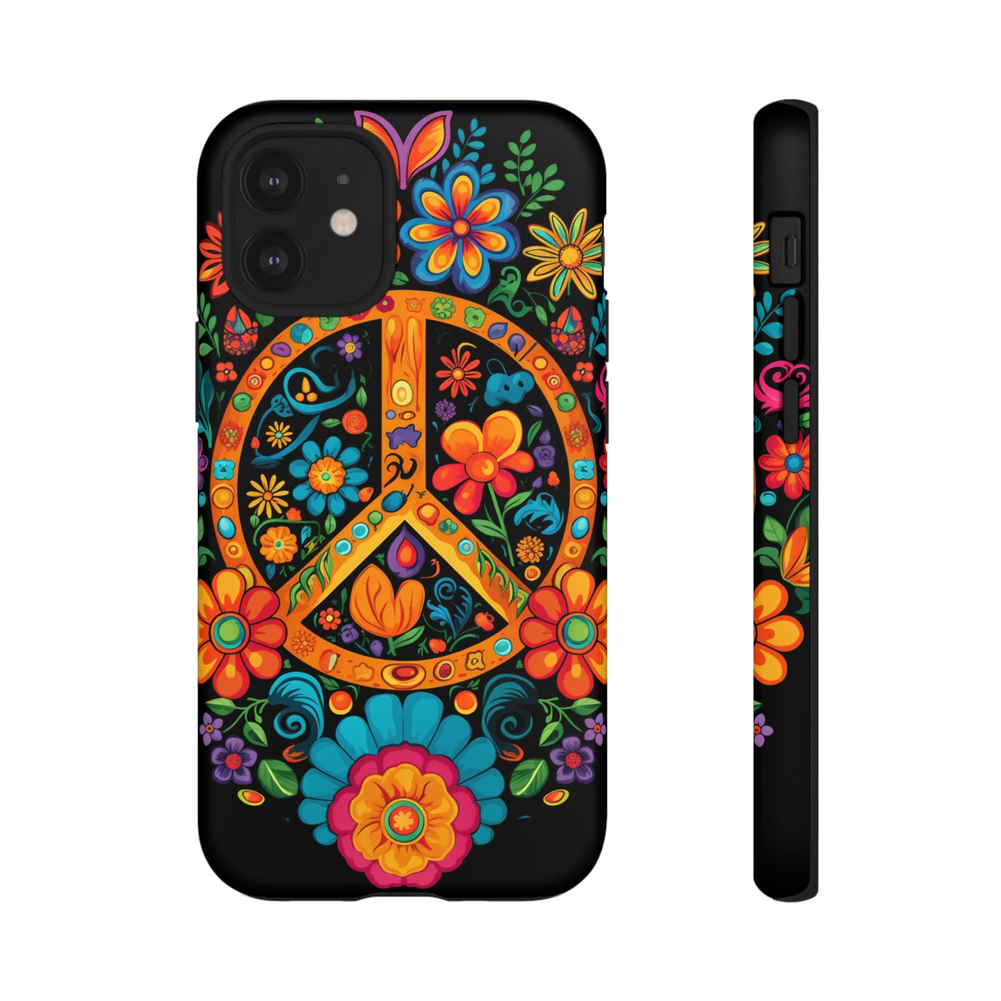 Peace Sign Embroidery Floral Hippie Style Phone Case