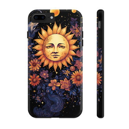 Cosmic Blooms: Floral Sun, Moon & Stars iPhone Case - Where Celestial Meets Botanical