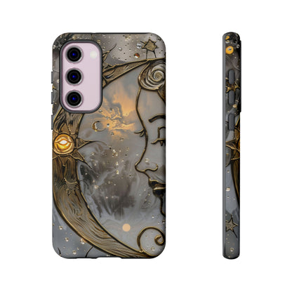 Moon Stars Stained Glass Starry Night Phone Case