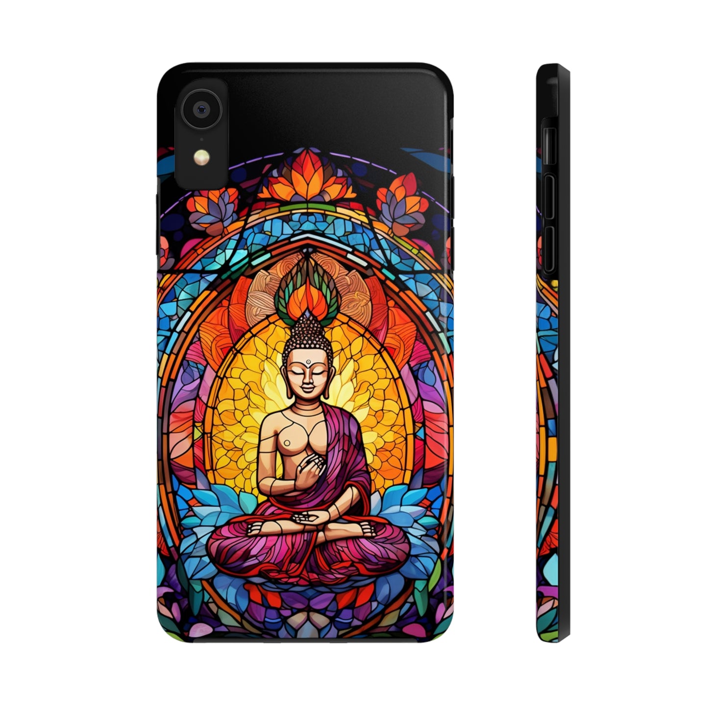 Stained Glass Magic iPhone Case: Psychedelic Tibet Buddha Mandala | iPhone 13 Case Mystical Tibetan Artistry