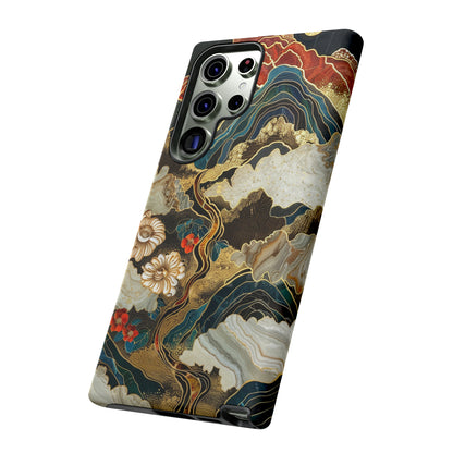 Chiyogami Stained Glass Floral Mountain Phone Case